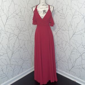 Lulu's Cold-Shoulder Wrap Maxi Dress, Small‎